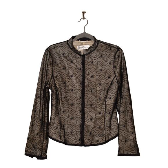MAX MARA $795 Italy Lace Embroidered Snap Close Evening Jacket US‎ Size 12 - Picture 1 of 5